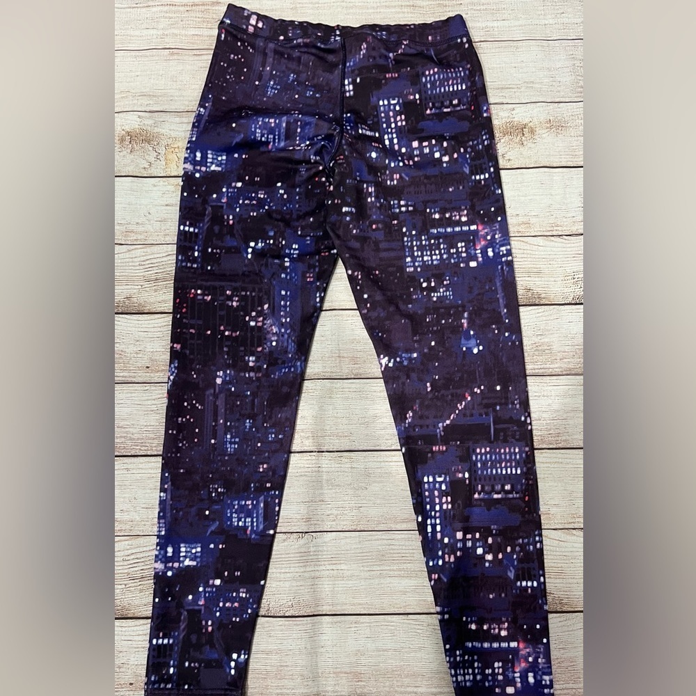 NIKE Allover Print Athletic Pants-Polyester/Spandex-Purple-small - Picture 3 of 5